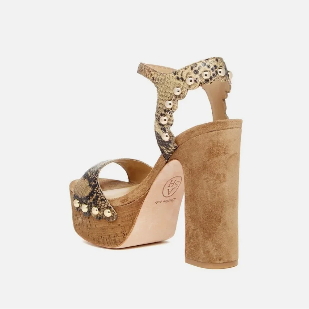 Ash Bacci Block Heel Open Toe Platform Sandal